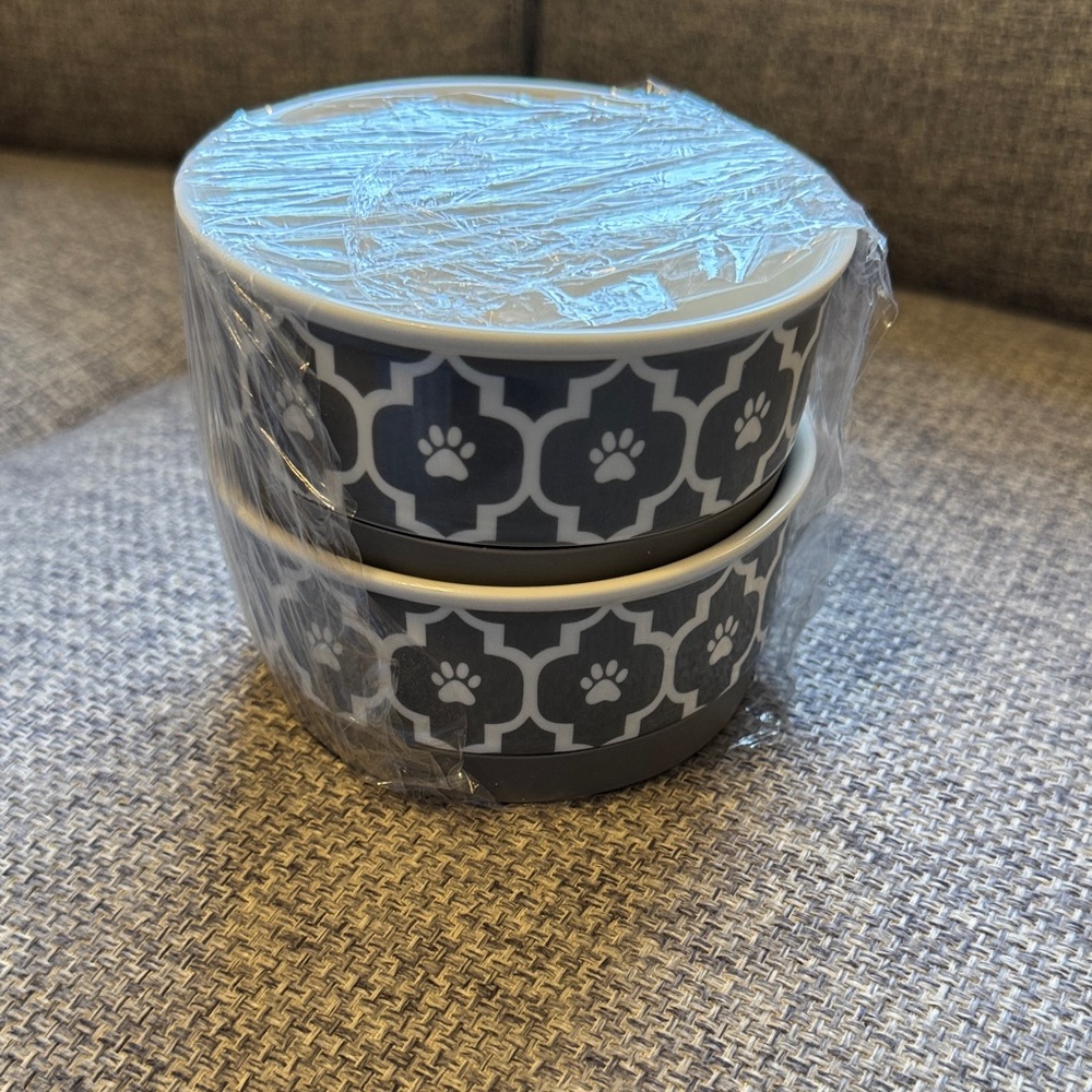 Bone Dry Lattice Collection Small Pet Bowls, 2 Piece Set - Picture 4 of 4